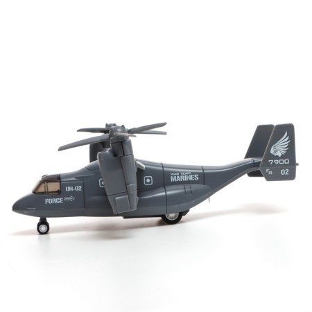 Metal helicopter "air forces", inertial, light and sound effects, color gray color-1