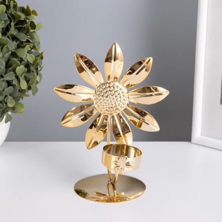 Summary for 1 candle metal d = 4 cm "sunflower" gold 7.7x12.5x16.3 cm-1