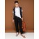 Pants for boys, height 128 cm, black color