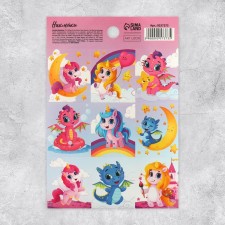 Paper stickers “Magic Unicorns”, with coloring on the back, 11 × 15.5 cm