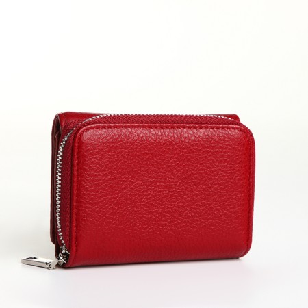 Women's wallet on a magnet, burgundy color-1
