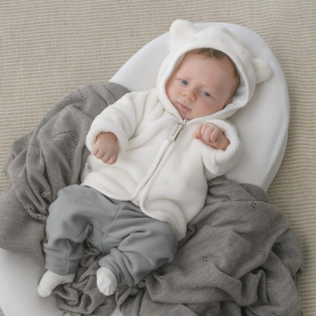 Kinderlitto Kinderlitto kit "Bear", 2 subjects: sweatshirt, pants, height 56-62 cm, color milk with gray