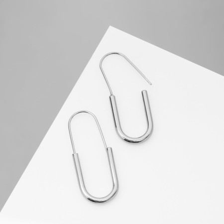 Earrings Metal "Pins" luck, color silver-3