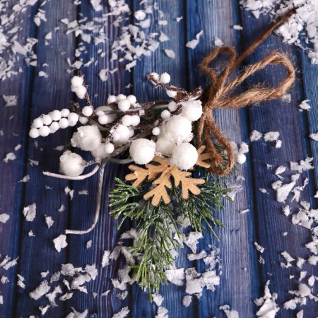 Decor "Winter Charm" Berries Snowflake shine, 20 cm