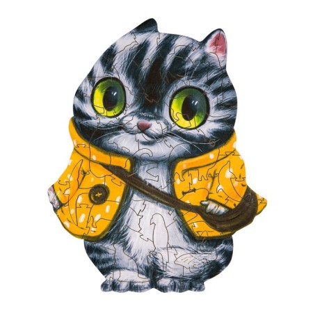 Figure puzzle “Cat in a jacket”, 53 parts, 20 × 25 cm-1
