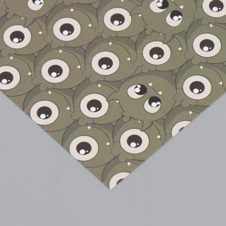 Scrapbooking paper bilateral "monsters and leaves" density 180 grams set 10 pcs 15.5x17 cm-3