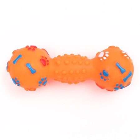 Brying toy "dumbbells with paws" for dogs, 13 cm, orange-1