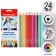 Pencils 24 colors, erichkrause, plastic, hexagonal, 3.0 mm barrels, cardboard packaging, euro suspension