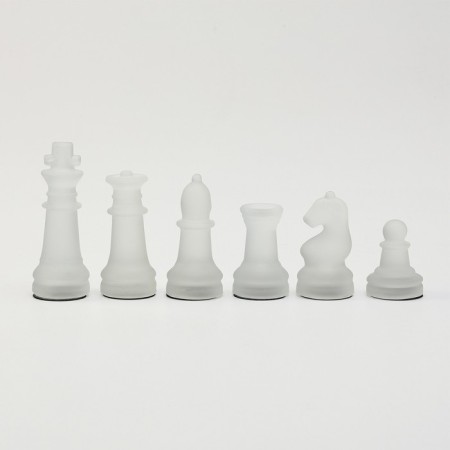 Glass chess, King 6 x 2 cm, paw 3 x 2 cm, board 24 x 24 cm-3