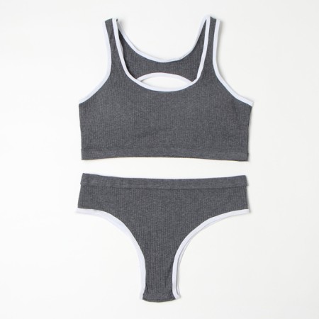 Female set (top, panties) dark gray color, size 46-48-11