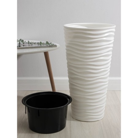 Kashpo for flowers with an insert "Dune", 42 l (8 l), white color-3