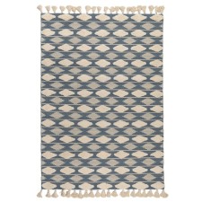 Ковёр из хлопка синего цвета Argyle Ethnic, размер 160х230 см