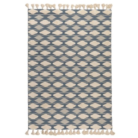 Blue -colored cotton carpet Argyle Ethnic, size 160x230 cm