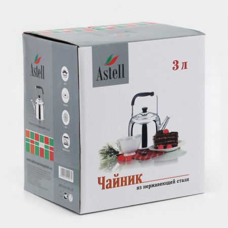 Stainless steel teapot, 3 l-4