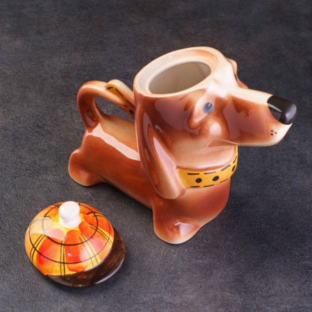 Porcelain kettle "Dachshund Motya"-4