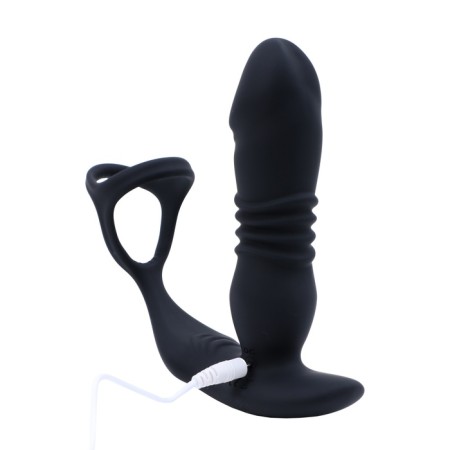Massager of the prostate oka-hp, with an erection ring, frictions, PDU + App, 12 modes, black 106220-2