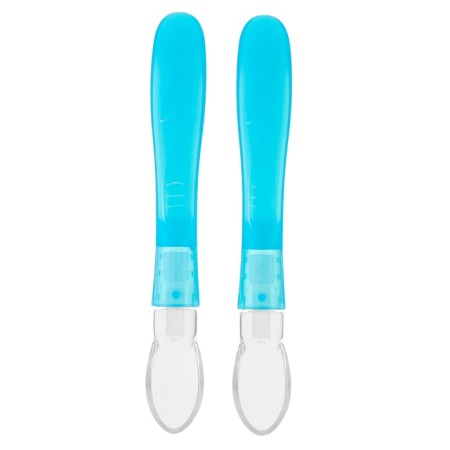 Set of children's silicone spoons, blue color-1