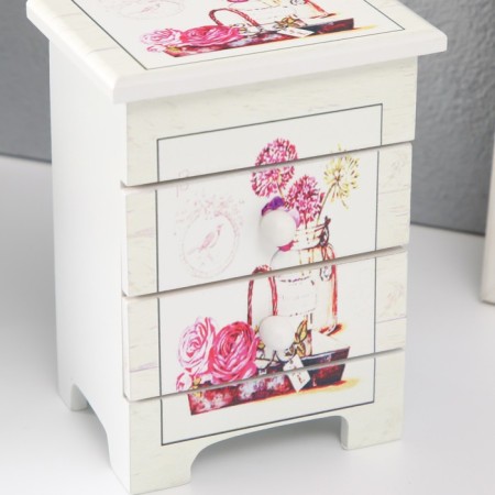 Casket wood 3 boxes "Flower composition" 6.5x9x12 cm-1