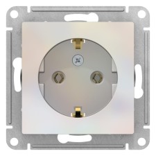 Розетка SE ATLASDESIGN, 16 А,с з/к, механизм, цвет жемчуг