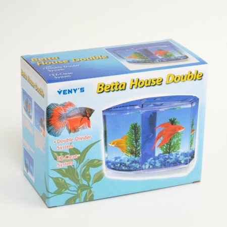 Two -sectional aquarium, with soil and 2 plants-7