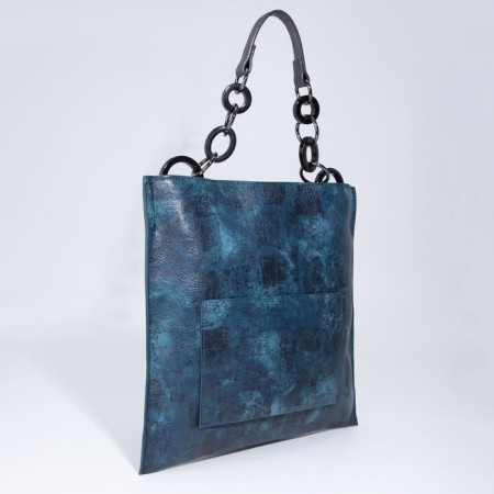 Luggage bag, external pocket, long belt, emerald color-2