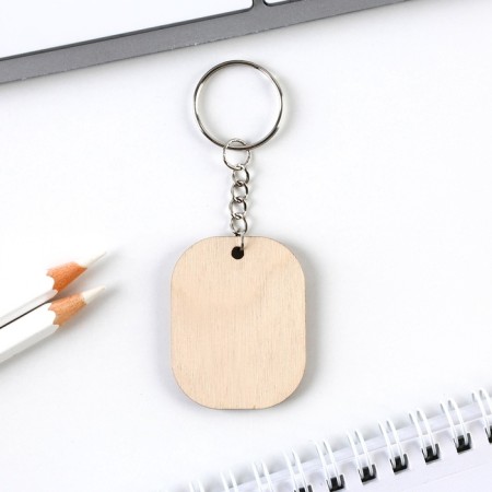 A wooden key keychain, “Mom like buttons” 3.5 x 4.5 cm-3