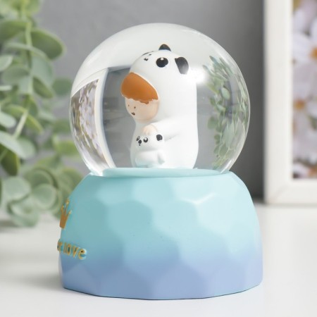 Souvenir Polystone Water Ball Light "Baby in a costume with a pet" mix d = 6.5 cm 9.5x7x7 cm-6