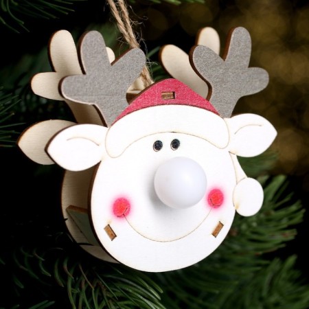 Light decor with the suspension "New Year" 9 cm, mix