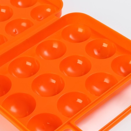 Container for storing eggs with a handle, 20 × 7 cm, 12 cells, color mix-11