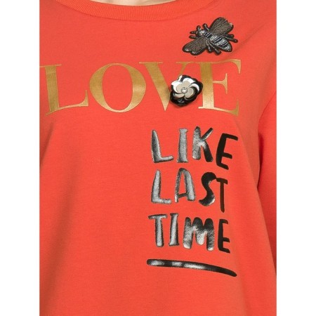 Women's sweatshirt, size s, orange color-2