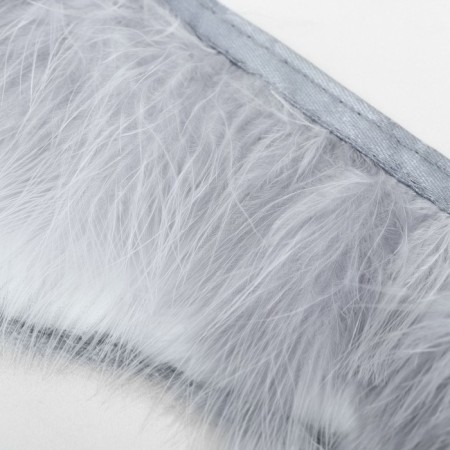 Braid with feathers Marabu, 8-10 cm, 5 ± 0.5 m, gray color-3