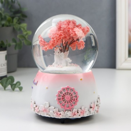 Souvenir Polystone Water Ballion Music "Unicorn by Tree" d = 10cm mix 15x10.5x10.5 cm-1