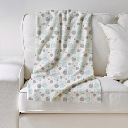 Blanket, size 75 × 100 cm, print circles, mint-1