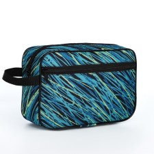 Cosmetic bag with lightning, blue/black color