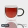 Glass cup with double walls Magistro "Adele", 200 ml, black color