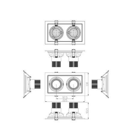 Lamp card-built era SKD-1, 225x130x100 mm, IP40, 18W, 2160LM, 4000K-3