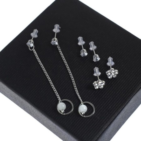 Women's gift set BolingDun 2 in 1: Watch, earrings, D-2.8 cm-4