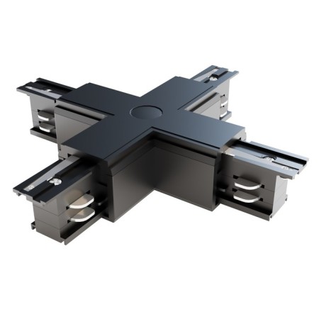Connector X-shaped for the Technical Tracx-31b, 16.6x16.6x3.2 cm, black color black