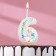 Candle in the cake on the skewer "Air number. Birthday!", Number 6