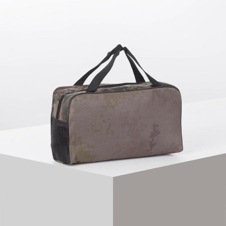 Cosmetic bag with lightning, camouflage color/brown-3