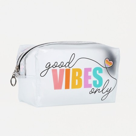 Cosmetic bag with zipper, matte color/multi -colored