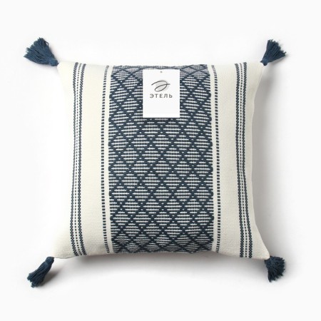 Decorative pillowcase "Ethel" Scandil 45x45 cm blue, polyester-3