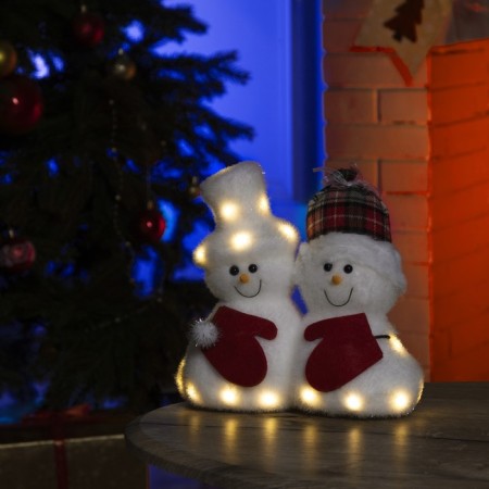LED figure "Snowmen" 22 × 22 × 12 cm, phlock, batteries CR2032x2 (not complete), glow warm white