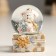 Souvenir Polystone Water Ball "White Misha with a Christmas tree in a gift" Gold/silver 4.5x4x6.5 cm