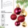 Christmas tree balls New Year, for the New Year, plastic, d = 3 cm, 6 pcs., Gold, wine and red color