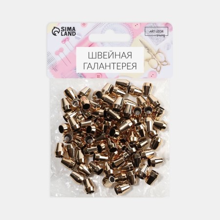Tip for a cord, d = 4 mm, 13 × 10 mm, 100 pcs, gold color-6