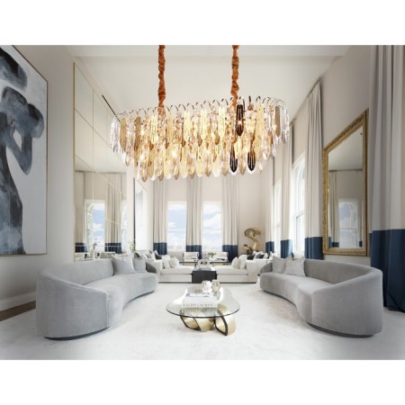 Crystal chandelier with Ambrella Light, Traditional, Tr5260, E27, Gold Color-2