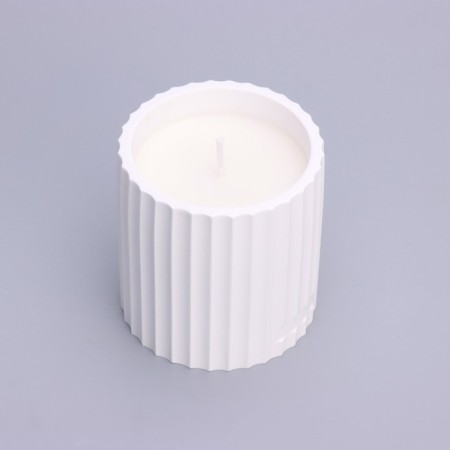 Candle in concrete Aromatic "Moliere", Chinese tea, 13x7 cm, soy wax, 160 g-5