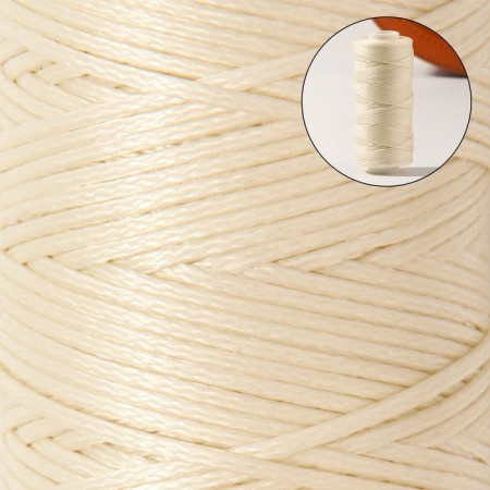 The threads are waxed, flat, 150d/16, 0.8 mm, 50 ± 2 m, milk color-1