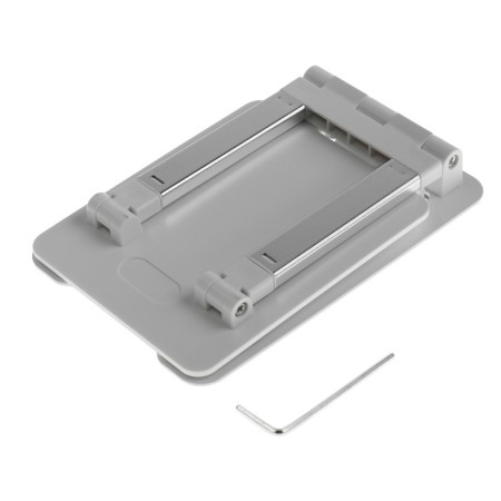 A tablet stand, adjustable, folding, rubber inserts, white-4